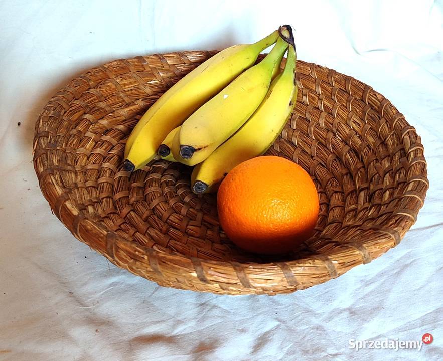 Słomiana taca koszyk chlebowy vintage boho antyk Gdańsk