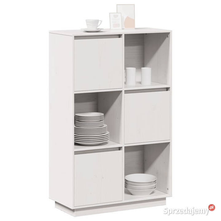 Szafka biała 74x35x117 lite drewno sosnowe