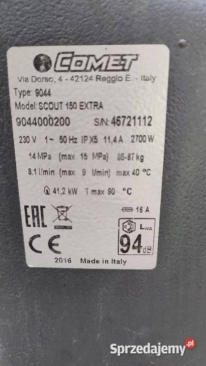 Myjka Ciśnieniowa Comet Scout 150 Ciepła Woda Kowale Pańskie