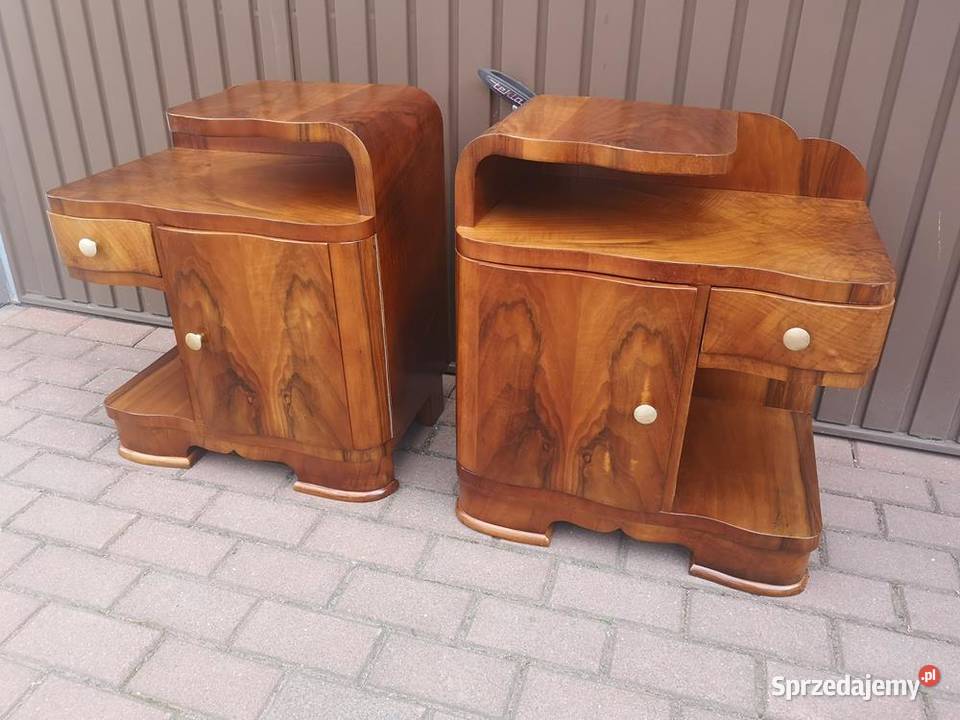 Stoliki Szafki Nocne Art Deco Orzech Stare Antyk
