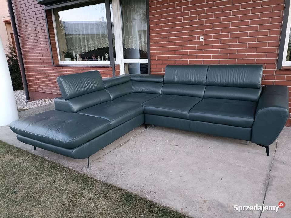Sprzedam narożnik ze skóry Komplety wypoczynkowe Dom i Ogród Konin