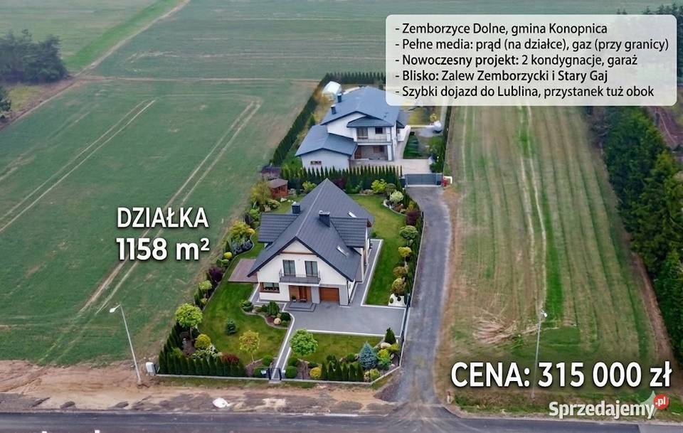 Działka budowlana 1158 m Zemborzyce Dolne Media Grunty i działki