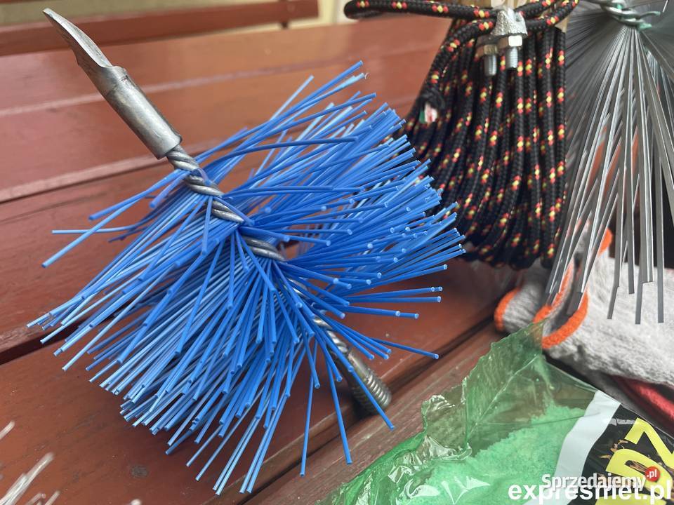 zestaw kominiarski kula 3 wycior do komina lina sprzedam