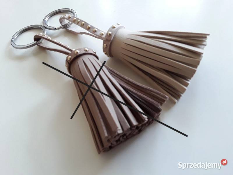 Brelok chwost skórzany kremowy Warszawa