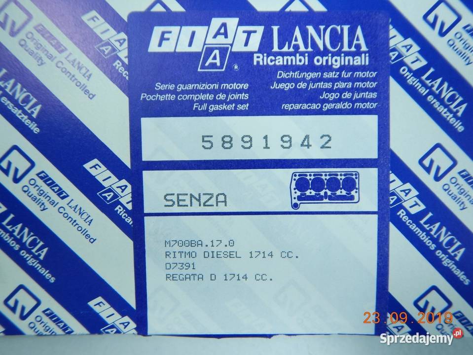 USZCZELKI GŁOWICY CYLINDRÓW FIAT REGATA 83 17D