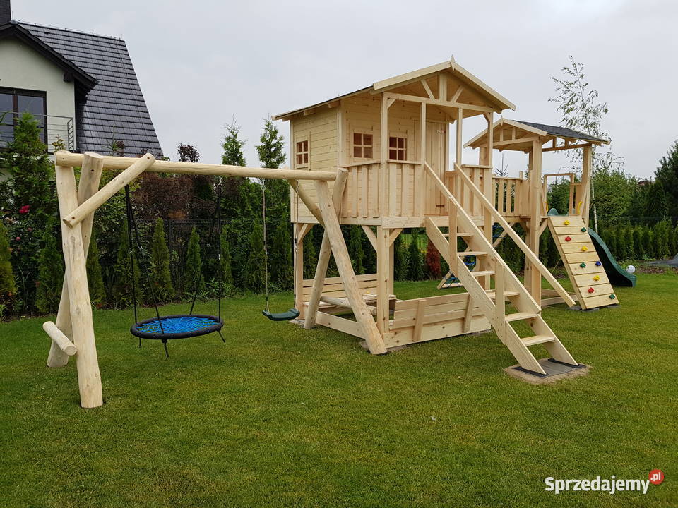 Plac zabaw domki dzieci huśtawki ślizg montaż mazowieckie Warszawa
