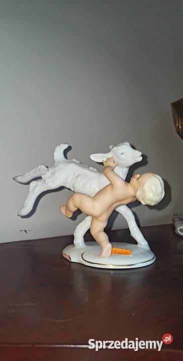 Figurka chłopca z koziołkiem Schaubach Turyngia Gdańsk