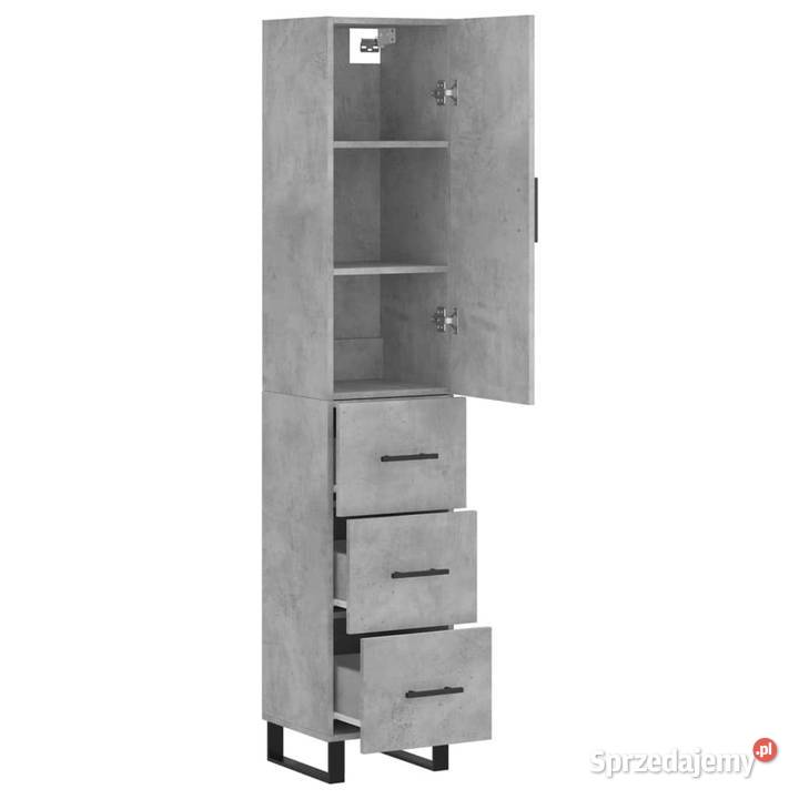 Wysoka szafka szarość betonu 345x34x180 Warszawa