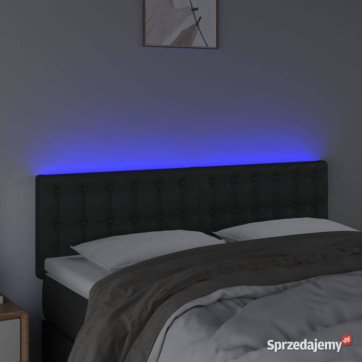 Zagłówek do łóżka z LED czarny 144x5x7888 Warszawa
