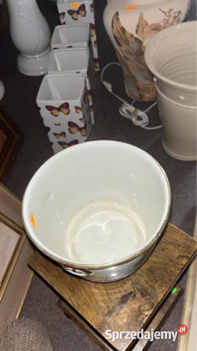 Osłonka Doniczka ze scenami w 2 medalionach Made Gdańsk