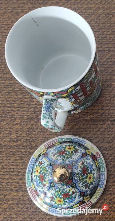 Famille Rose chiński kubek porcelanowy z Antyki, Sztuka, Kolekcje Warszawa
