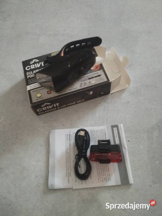 Lampki rowerowe akumulatorowe USB C zestaw nowe Warlubie