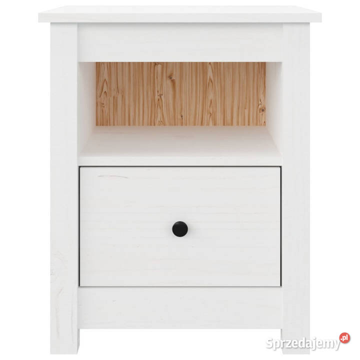 Szafka nocna biała 40x35x49 lite drewno sosnowe Nocne Warszawa