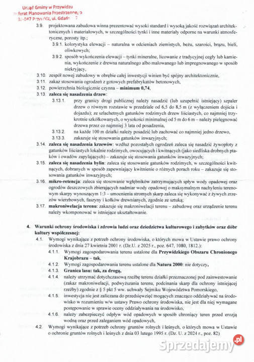 sprzedaży gruntu 6253m2 Gromadzin budowlana