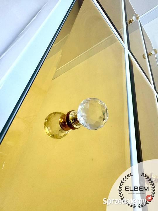 Komoda Glamour LAKIEROWANA biały połysk złoty dolnośląskie Wrocław