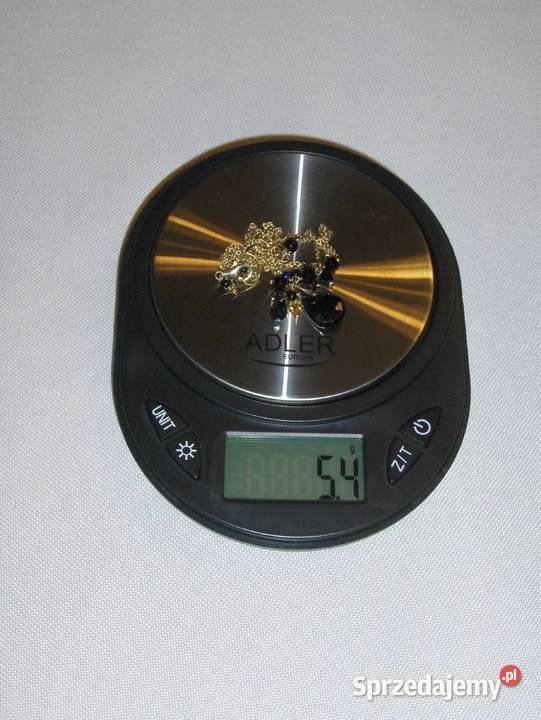 WKruk Srebrny pozłacany naszyjnik z czarnymi Łódź