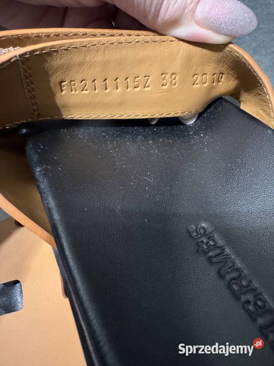 Klapki damskie Herms r38 skóra naturalna WAWA Warszawa sprzedam