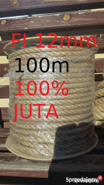 lina jutowa fi 8mm duża rolka 100m Linka jutowa Kraków sprzedam
