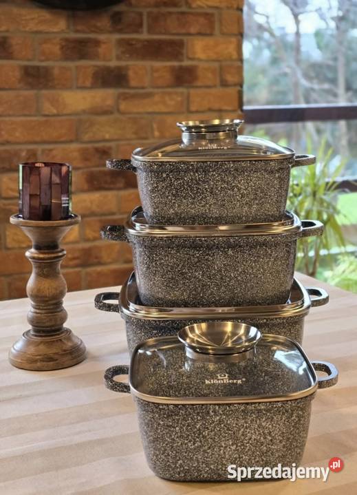 259 Zestaw 4 sztuk brytfanek marmurkowych śląskie sprzedam