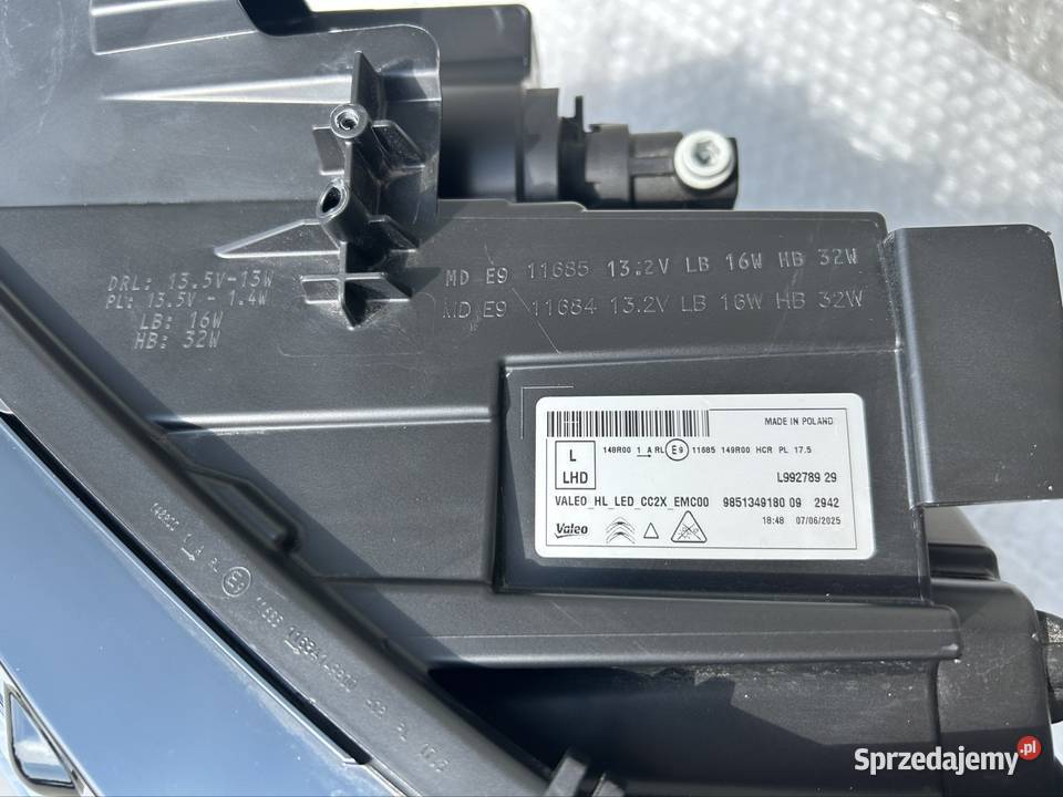 lampa przód Citroen C3e 2024 L99278929 Lublin
