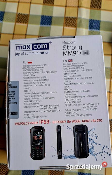 Telefon Maxcom Strong MM917 3G IP68 Dual SIM Świecie sprzedam