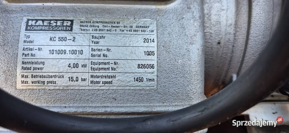 Kompresor tłokowy Kaeser EPC 5502 sprzedam