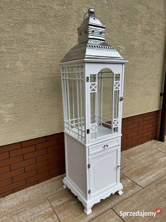 Lampion szafka schaby chic witrynka drewniana Sulbiny sprzedam