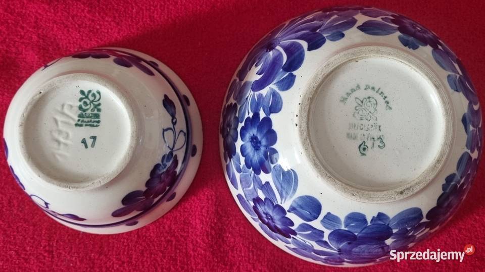 Duża i mała miseczka fajansowa z Włocławka inny kolor Warszawa