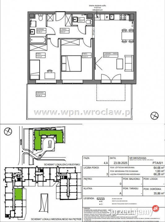 Mieszkanie 66468m2 3pokojowe Wrocław 664.68m2