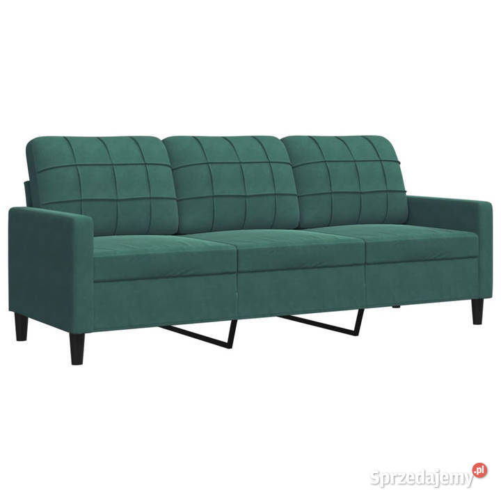 Sofa 3osobowa ciemnozielony 180 obita aksamitem mazowieckie Warszawa