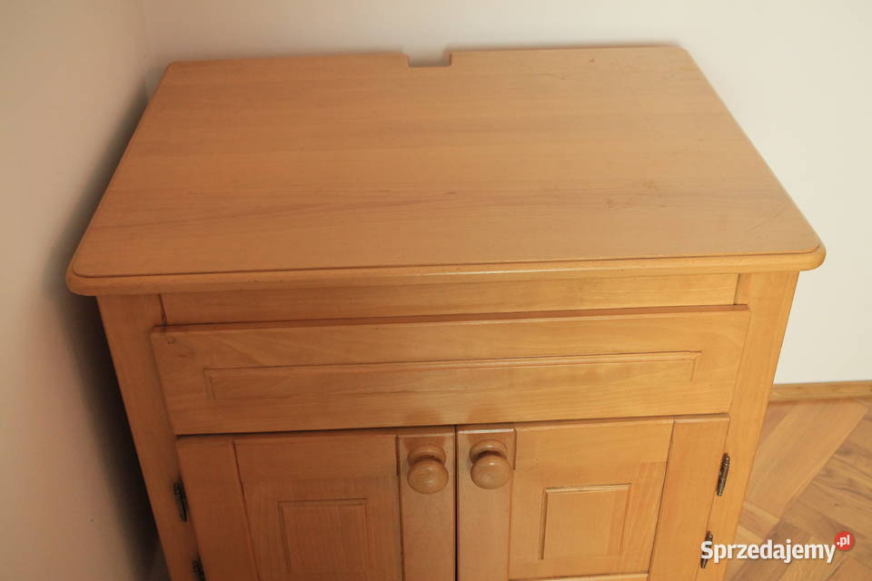 Piękny stolik dębowy narożny z szufladami śląskie Pszczyna