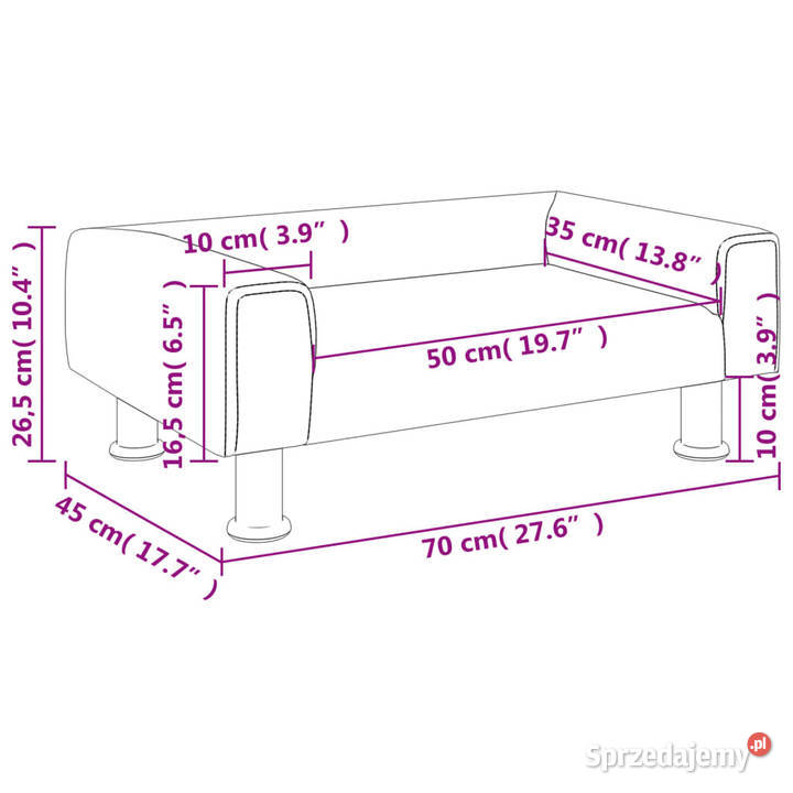 Sofa dzieci czarna 70x45x265 aksamitna WM3196333 mazowieckie Warszawa sprzedam