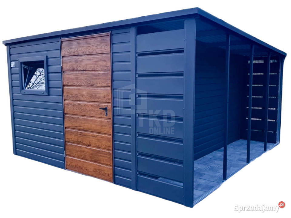 Domek Ogrodowy 3x4 wiata 1x4 drzwi okno rynny Altany i wiaty Nowy Sącz