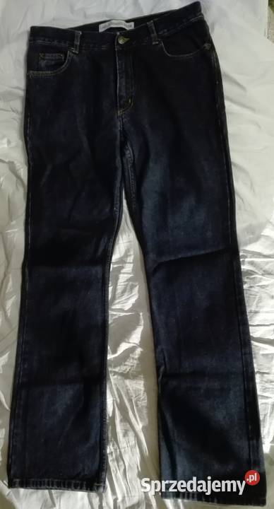 Jeansy długie ciemno granatowe 40 42 L XL czarny