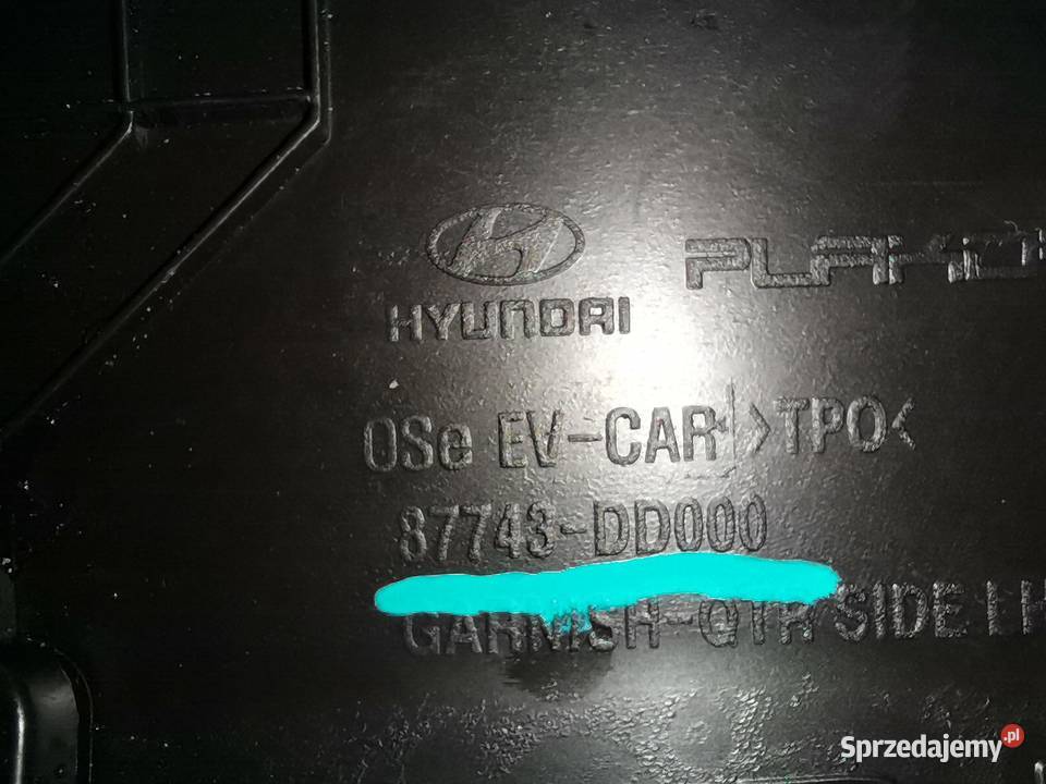 HYUNDAI KONA LISTWA BŁOTNIKA LEWY TYŁ LEWA TYLNA lubuskie Bieleń sprzedam