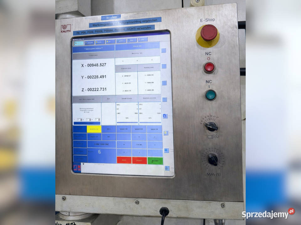 Frezarka CNC KNUTH XMILL 1500 2012 x 1500mm z Produkcja Zabór