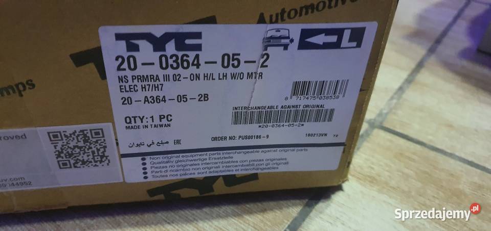 Nissan Primera P12 Lampa Lewa Prawa Eu