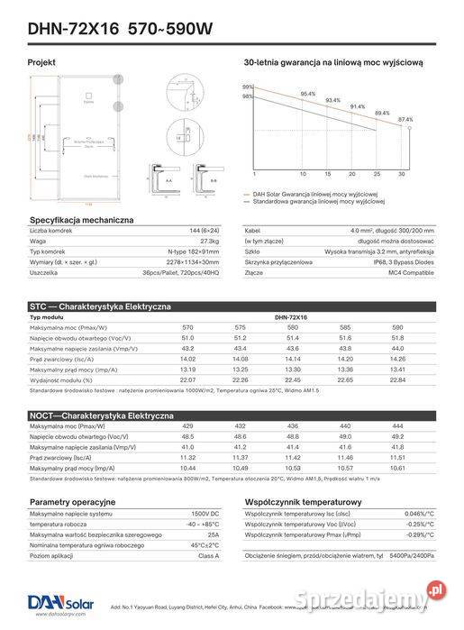 Panel Fotowoltaiczny DAH Solar 580W Bifacial