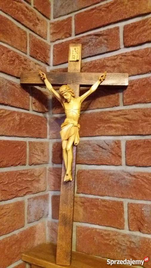 Rzeźba w drewnie krzyż drewniany dewocjonalia Lubień