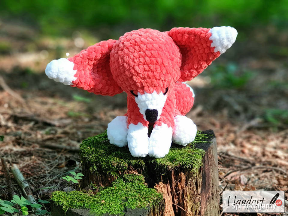 Lisek Amigurumi maskotka pluszak prezent HANDART Krotoszyn sprzedam