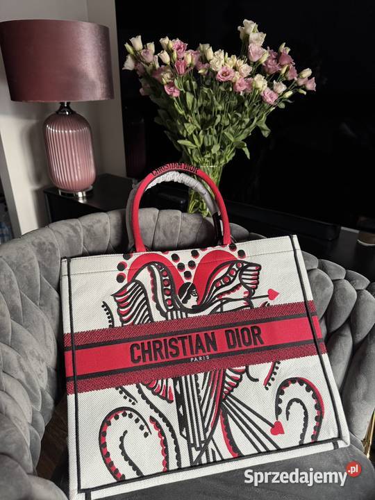 Shoper torebka Dior biało czerwona 42x34x11 Warszawa