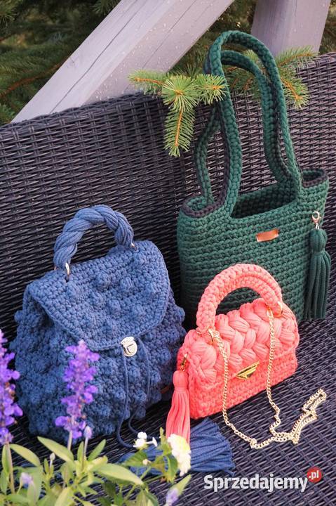 Plecak torebka ze sznurka bawełnianego handmade sprzedam