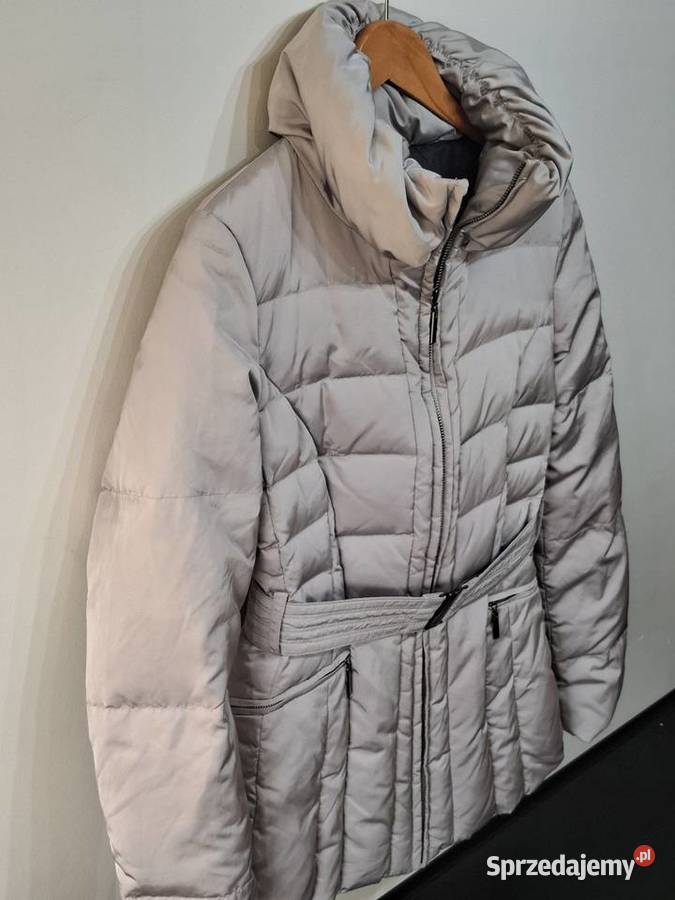 Promod 40 pierze puch ocieplana kurtka damska szary/srebrny Kurtki i płaszcze małopolskie