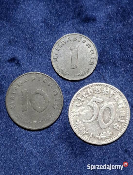 3 x monety III Rzesza 11050 Reichspfennig ŁADNE