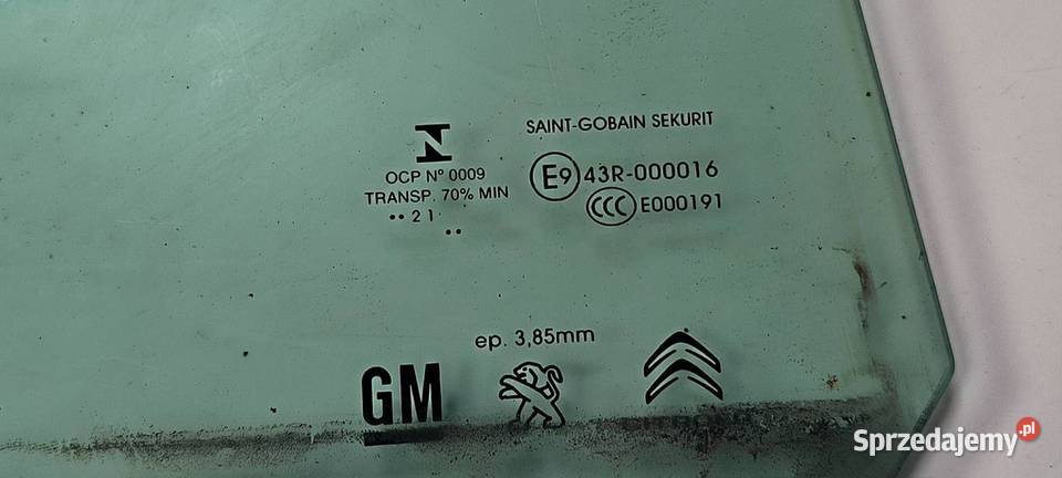 SZYBA DRZWI PRZESUWNYCH PRAWA CITROEN BERLINGO Motoryzacja kujawsko-pomorskie