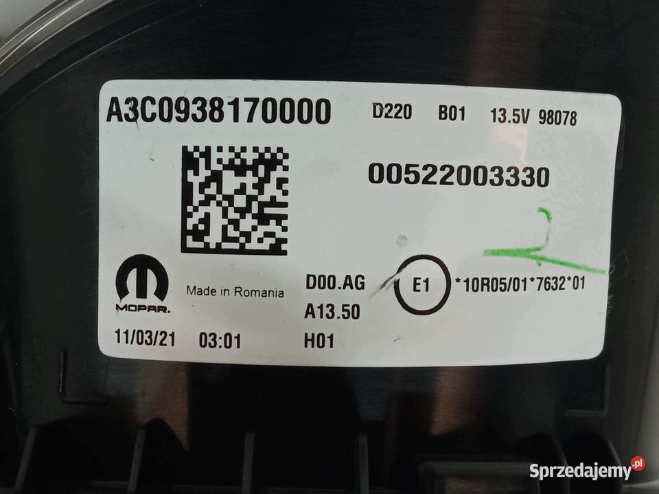 LICZNIK 00522003330 14 B 95 EU Fiat Tipo II 2016