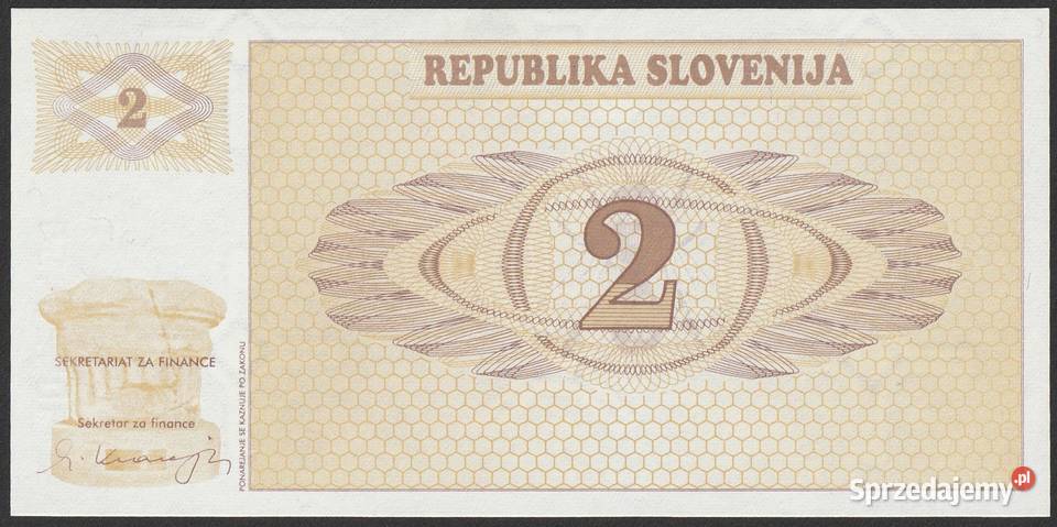 SŁOWENIA 2 TOLAR 1990 STAN BANKOWY UNC Numizmatyka Łódź