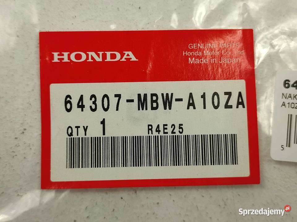 NAKLEJKA BOCZEK PR ŚROD HONDA CBR600F4