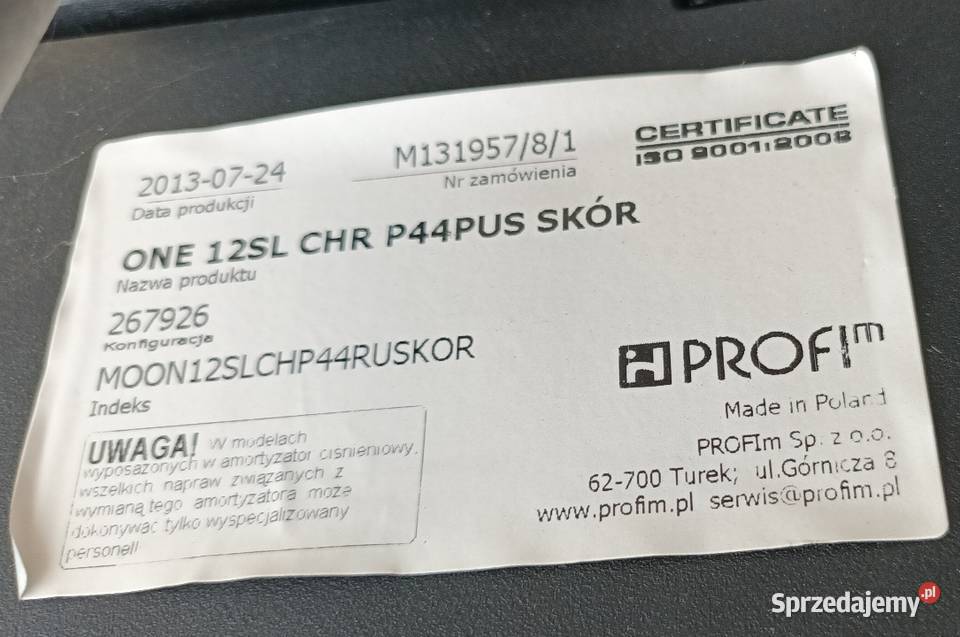 Fotel gabinetowy PROFIM 12SLużywany skóra stan Wrocław