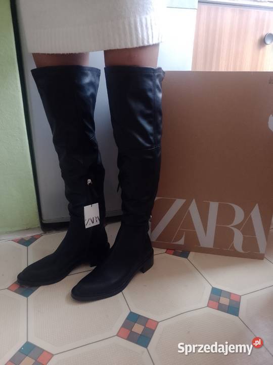 40 ZARA Długie Kozaki kolano muszkieterki z Kraków sprzedam